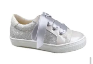 17241 White Glitter Trainers