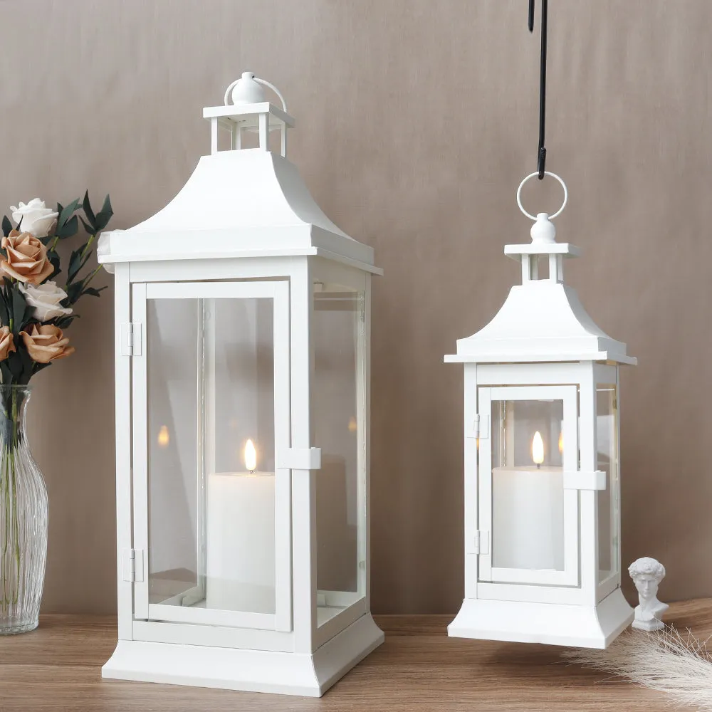 19.5''&13''Tall Set of 2 Outdoor Candle Lanterns