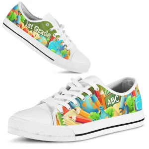 1St Grade Abc 3D Low Top Shoes, Teacher Shoes, Low Top Sneakers