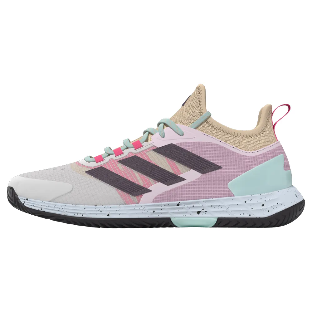 Adidas Adizero Ubersonic 4.1 All Court Tennis Shoes (Mens) - Crystal White/Aurora Met/Semi Flash Aqua