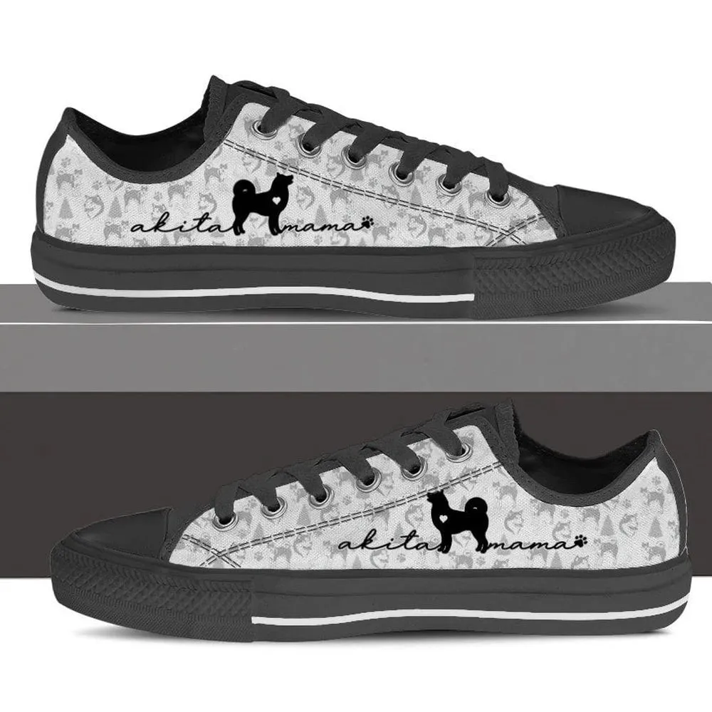 Akita Low Top Shoes, Dog Printed Shoes, Canvas Shoes For Men, Women