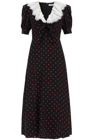 Alessandra Rich 'Polka Dot Silk Midi Dress'