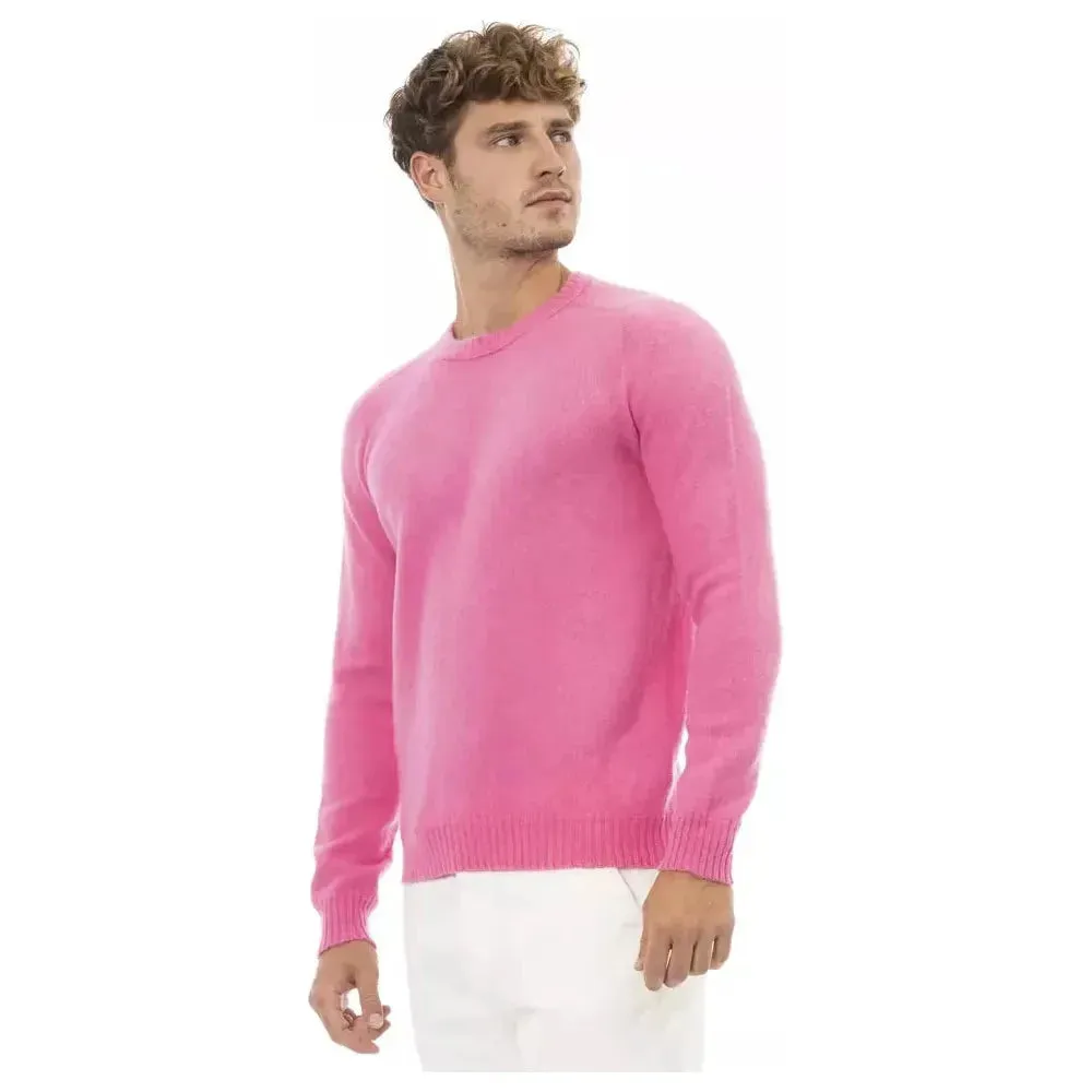 Alpha Studio Pink Wool Men Sweater