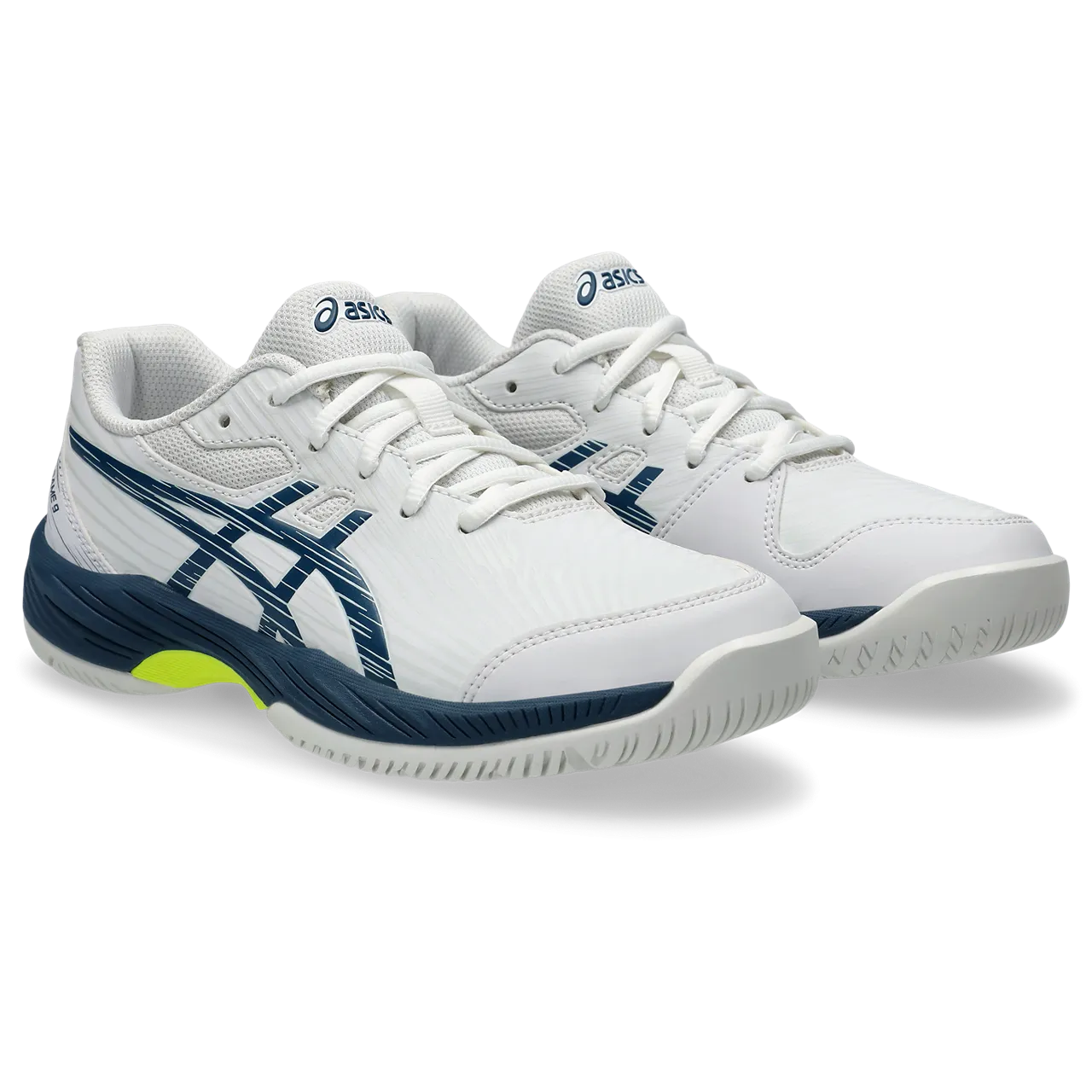 Asics Junior Gel Game 9 Tennis Shoes White Mako Blue