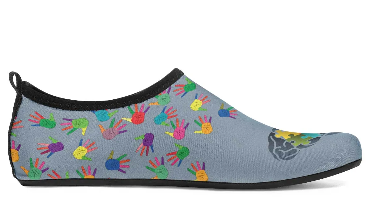 Autism Knowledge Aqua Barefoot Shoes