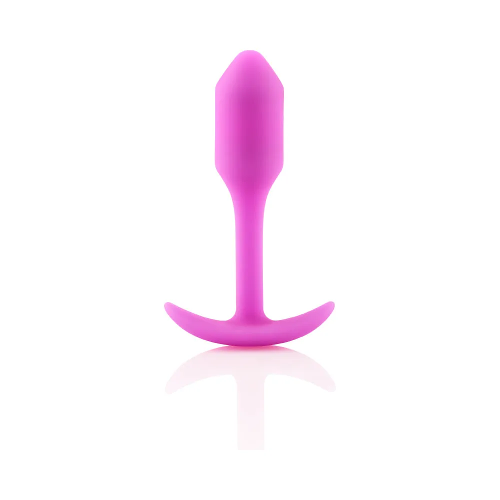 b-Vibe Snug Plug 1 Weighted Silicone Anal Plug Fuchsia