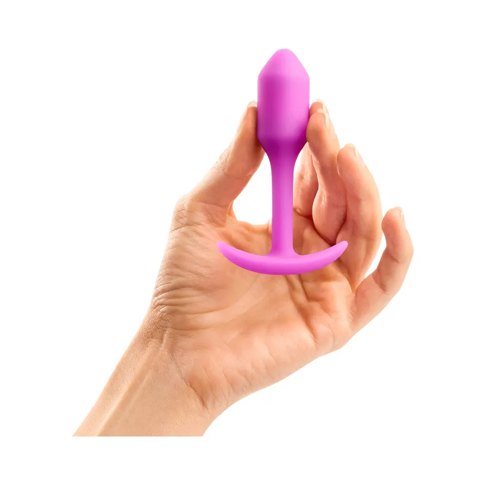 b-Vibe Snug Plug 1 Weighted Silicone Anal Plug Fuchsia