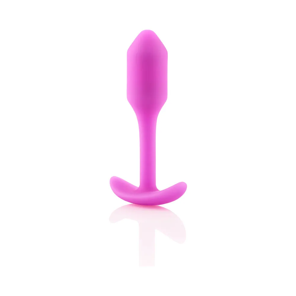 b-Vibe Snug Plug 1 Weighted Silicone Anal Plug Fuchsia