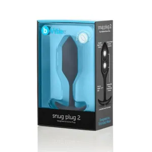 b-Vibe Snug Plug 2 Weighted Silicone Anal Plug Black