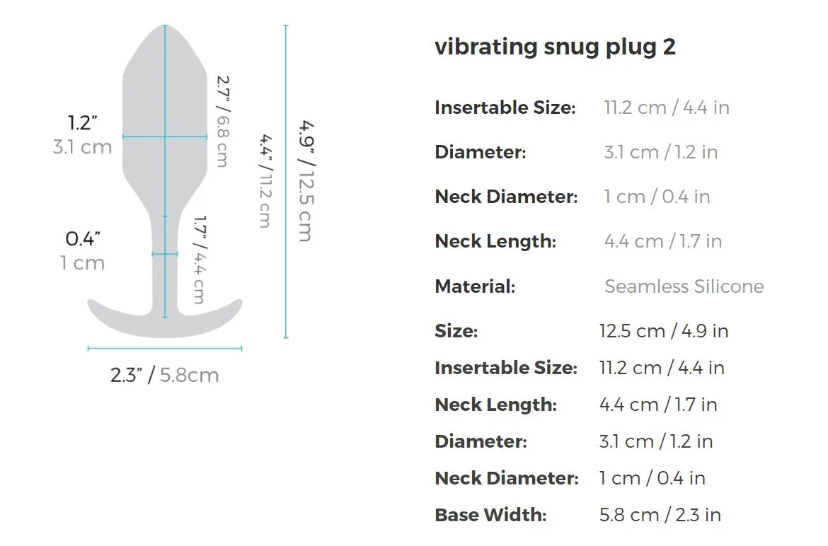 b-Vibe Vibrating Snug Plug Weighted Silicone Butt Plug