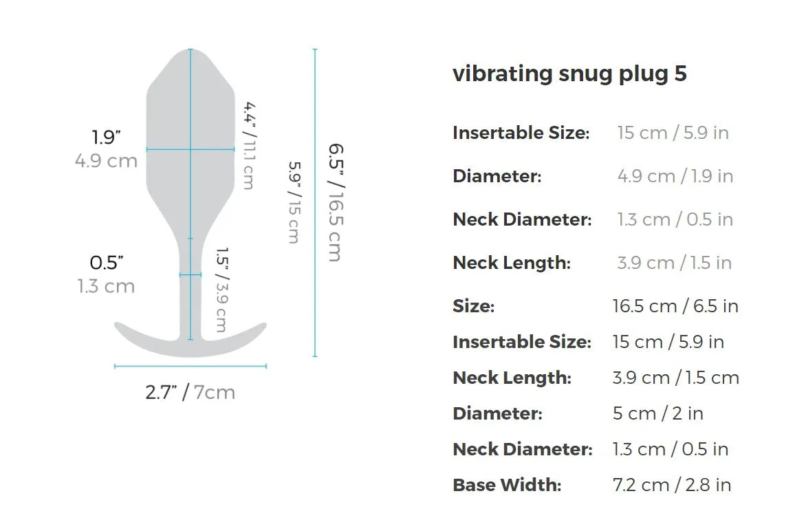 b-Vibe Vibrating Snug Plug Weighted Silicone Butt Plug