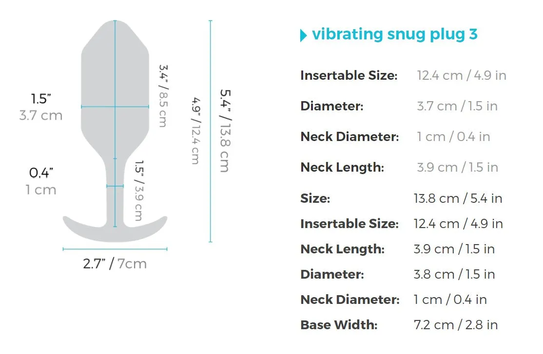 b-Vibe Vibrating Snug Plug Weighted Silicone Butt Plug