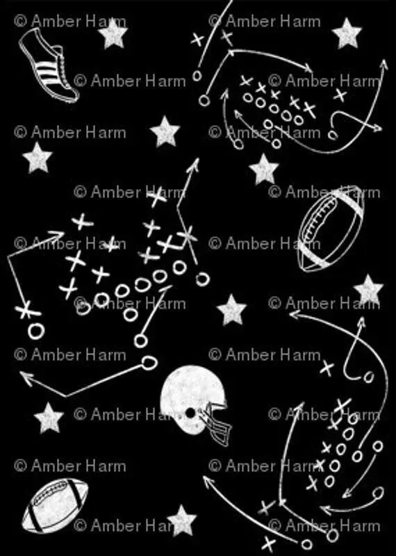 Baby Football Swaddle Set, Baby Blanket in Chalkboard Football   Matching Beanie or Headband,Baby Sports Nursery Decor