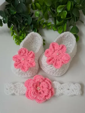 Baby Footwear with Matching Hairband