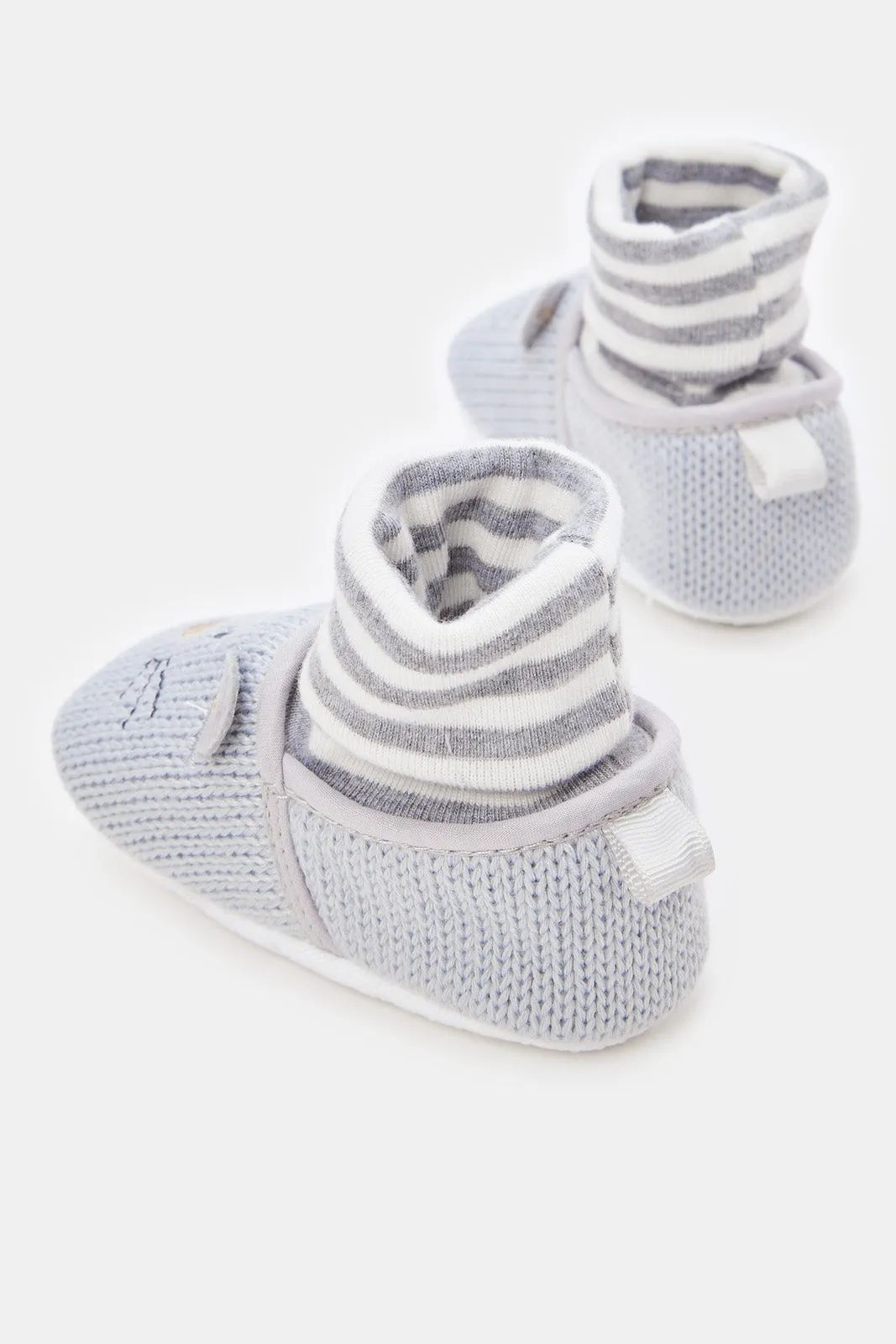 Baby Grey Cat Pram Shoes