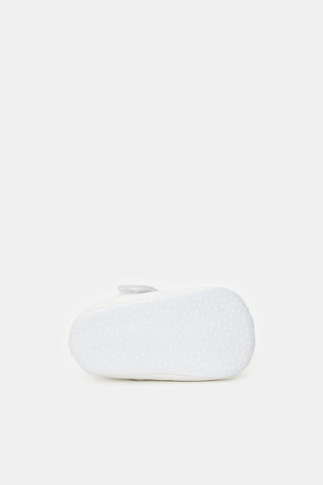 Baby White Bow Pram Shoe