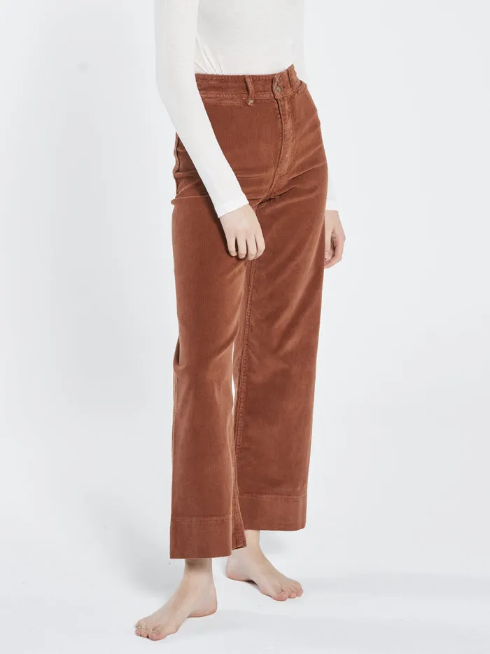 Belle Cord Full Length Pant - Coffee