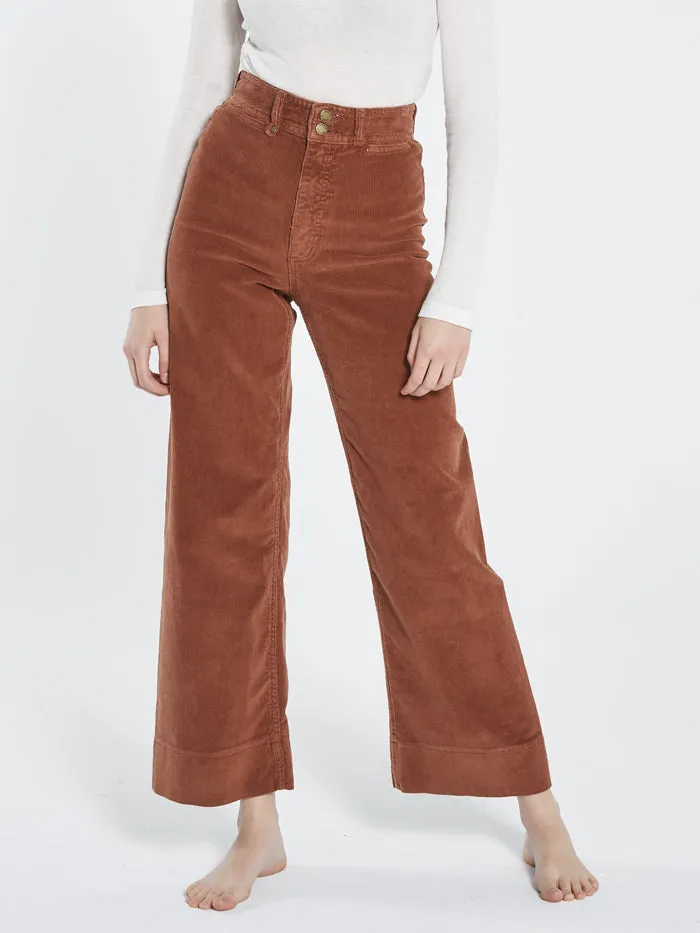 Belle Cord Full Length Pant - Coffee