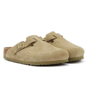 Birkenstock Boston Khaki Suede Faded Grey Clogs