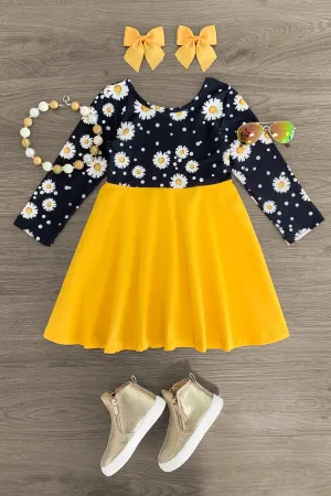 Black & Yellow Daisy Dress