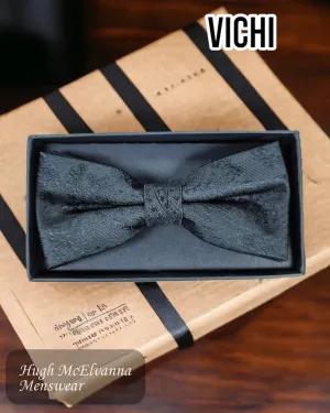 Black Bow Tie & Pocket Square Set - MB90G