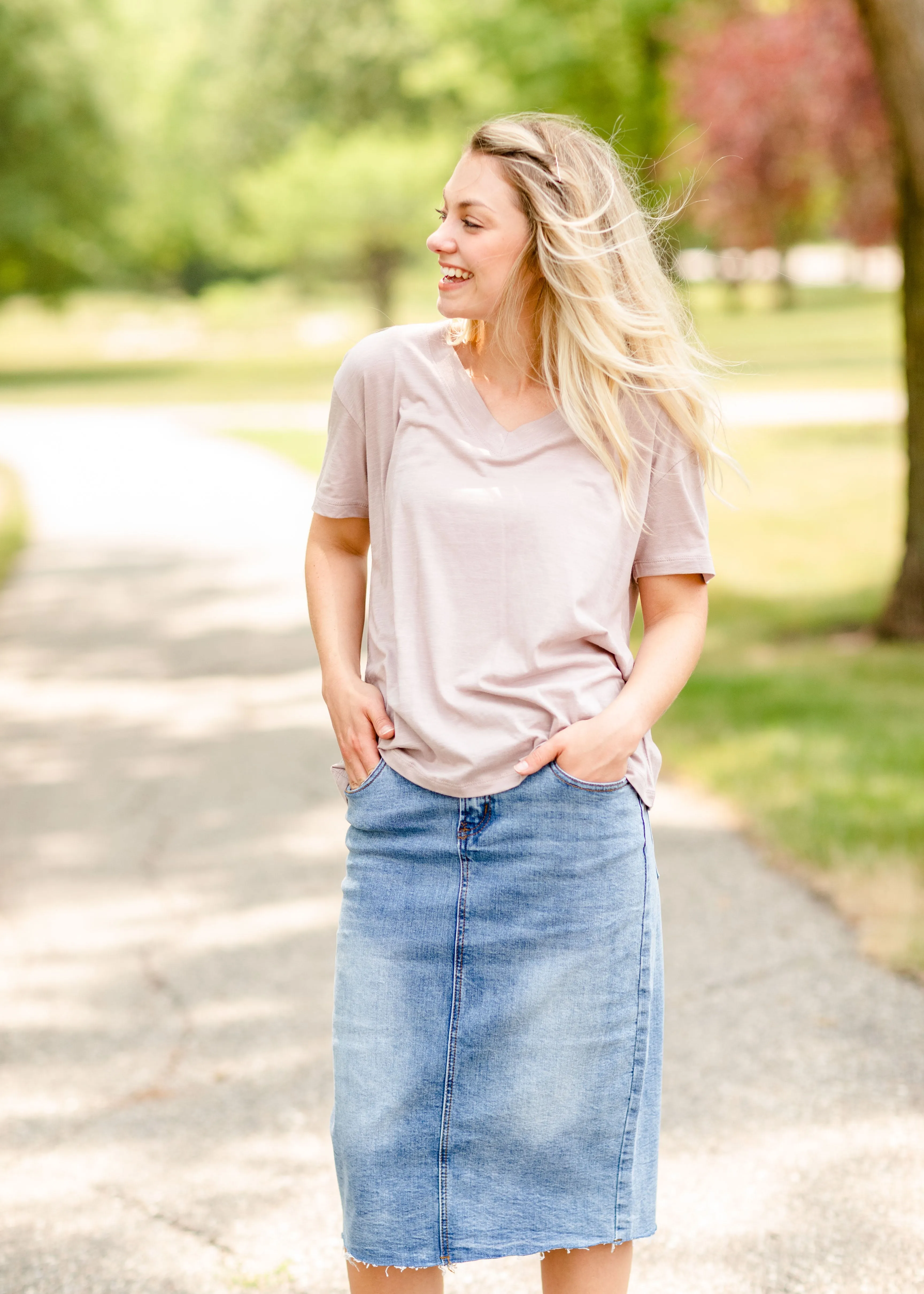 Blush Drop Shoulder Tee - FINAL SALE