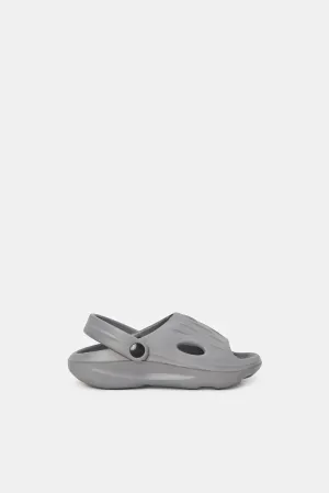 Boys Grey Moulded Slide With Backstrap