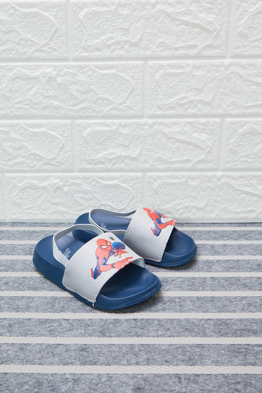 Boys Navy Spiderman Character Slide