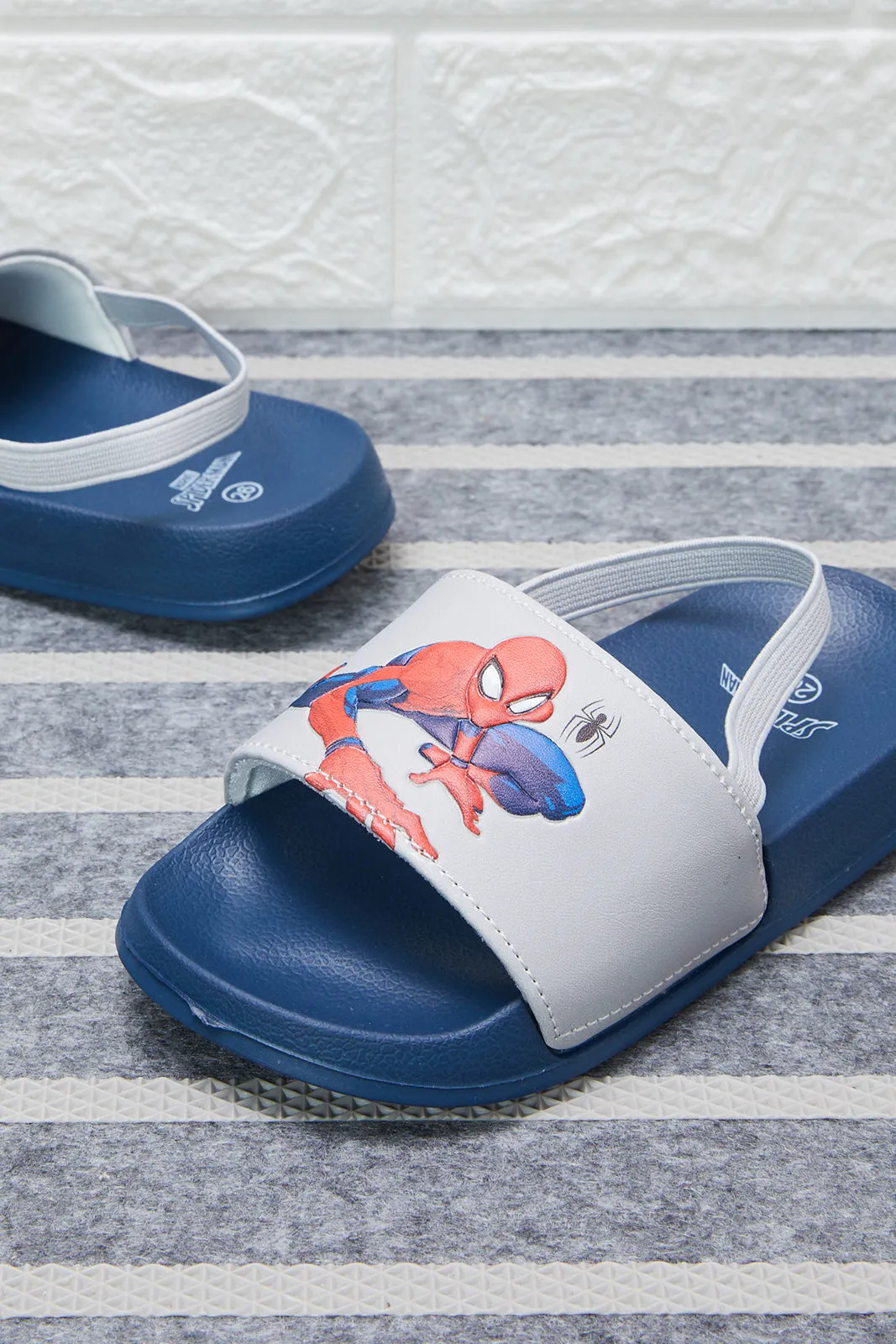 Boys Navy Spiderman Character Slide