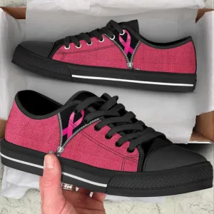 Breast Cancer Shoes Zipper Low Top Shoes Canvas Canvas Shoes, Best Canvas Shoes, Low Top Sneaker