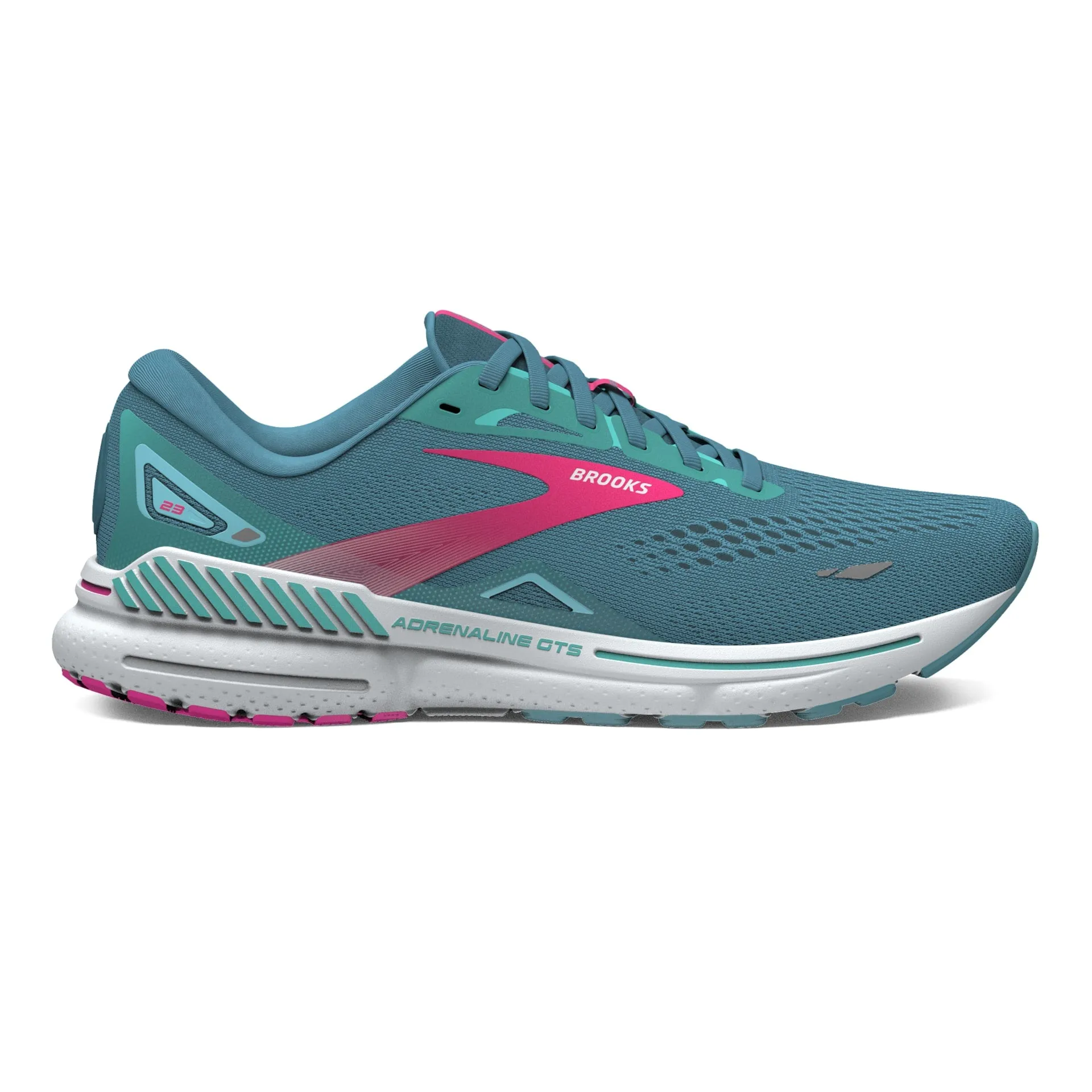 Brooks Womens Trainer Adrenaline GTS 23 Storm Blue/Pink/Aqua