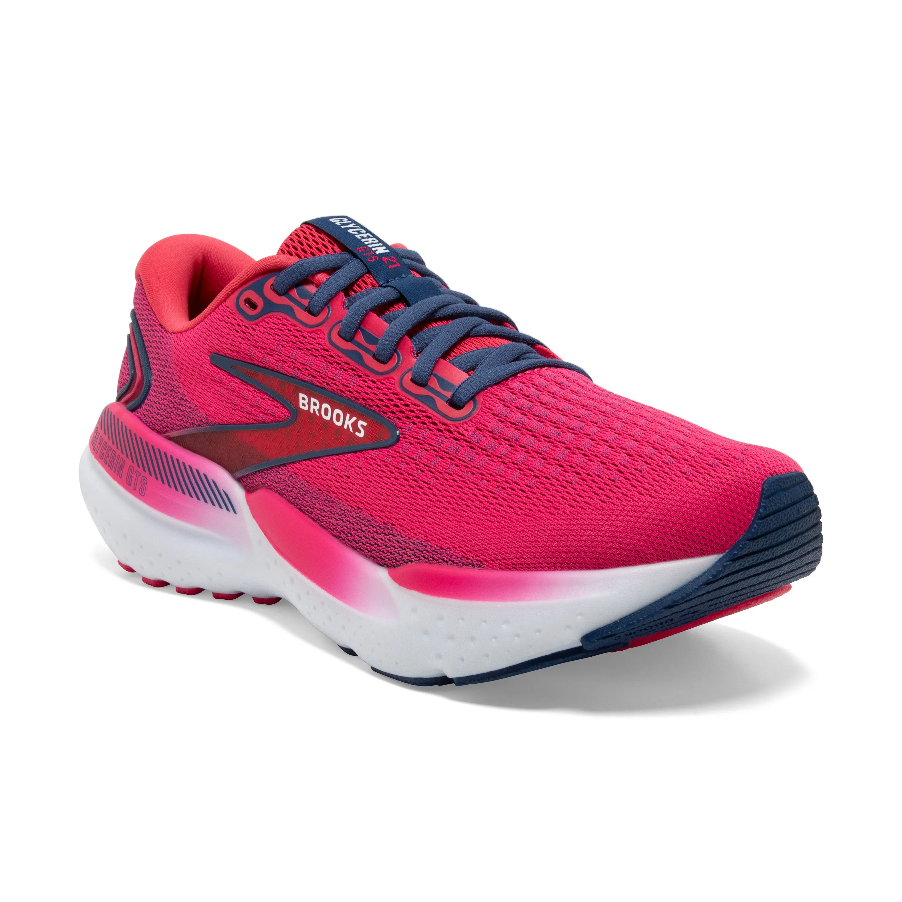 Brooks Womens Trainer Glycerin GTS 21 Raspberry/Estate Blue