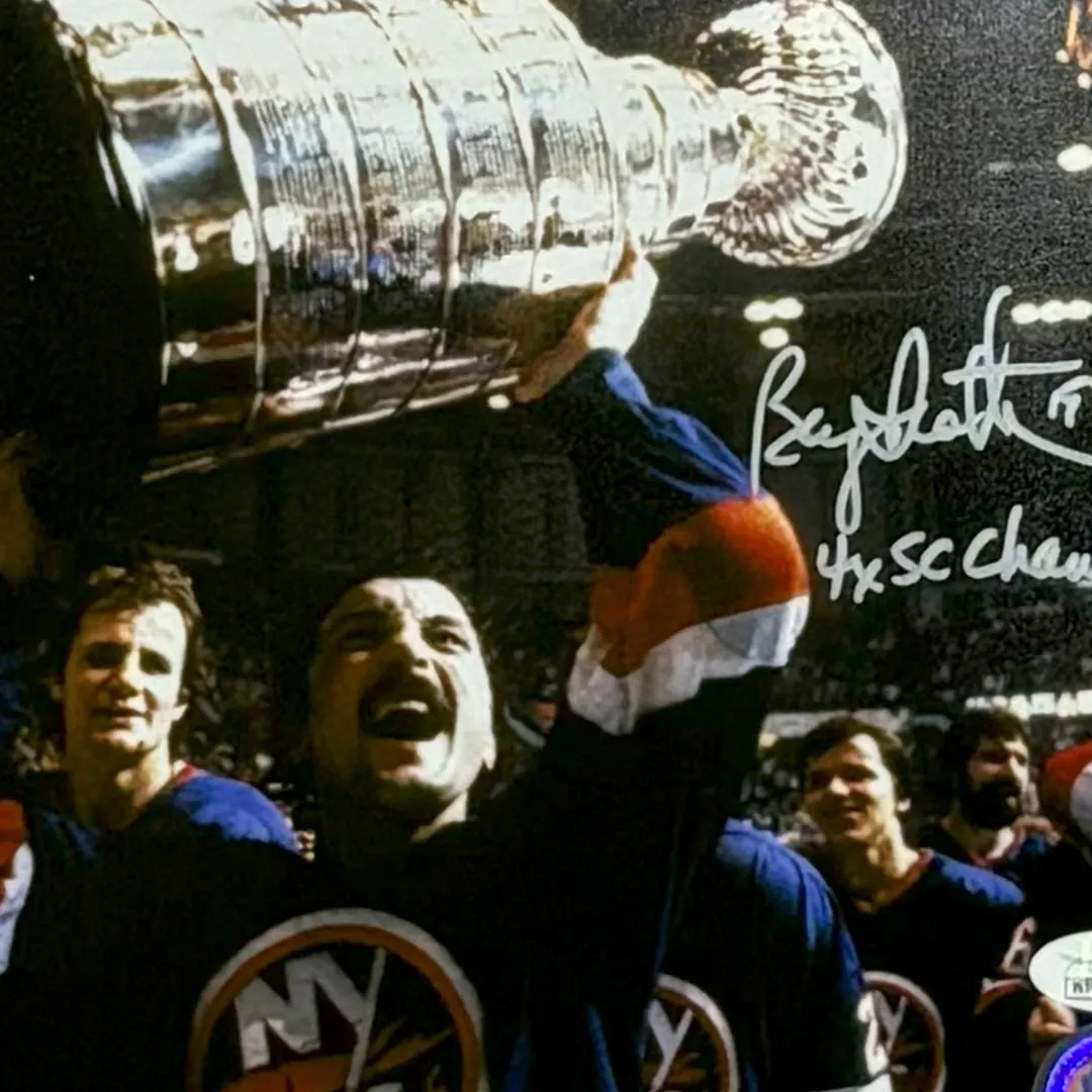 Bryan Trottier 4x SC Champs Signed New York Rangers Framed 8x10 Photo