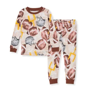 Burt's Bees Organic Snug Fit Two-Piece Pajamas Football Season