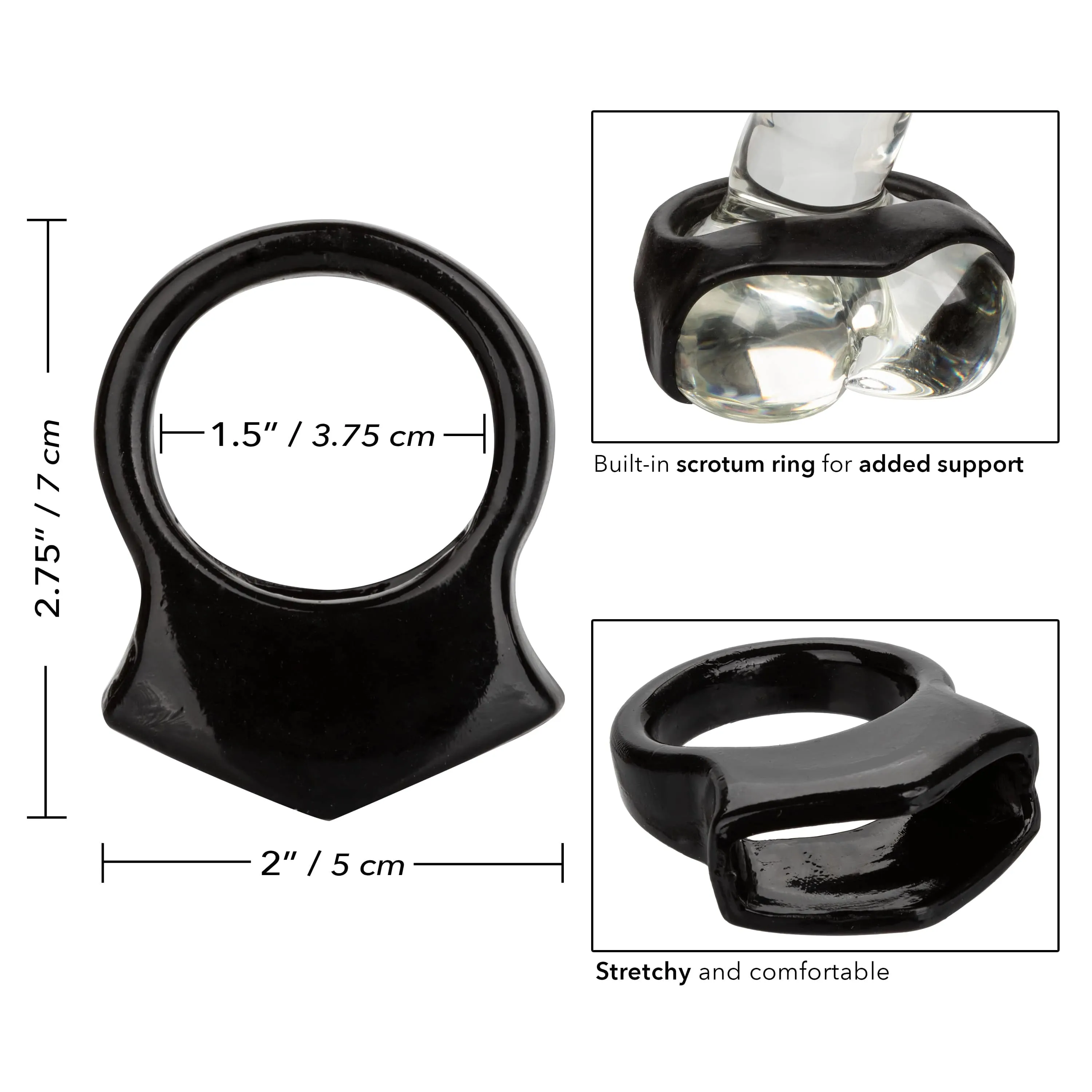 California Exotics - COLT Snug Grip Dual Support Cock Ring (Black)