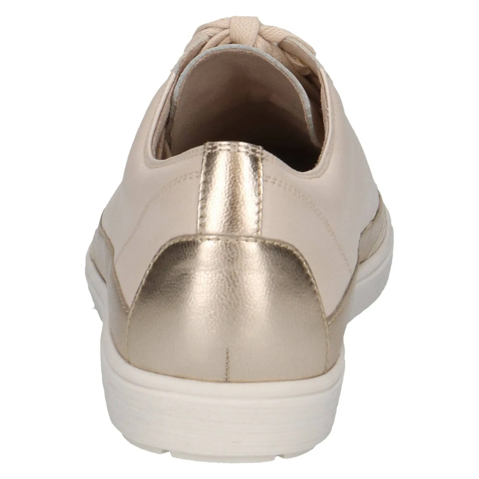 Caprice 9-23654-42 450 Ladies Cream Leather Lace Up Shoes