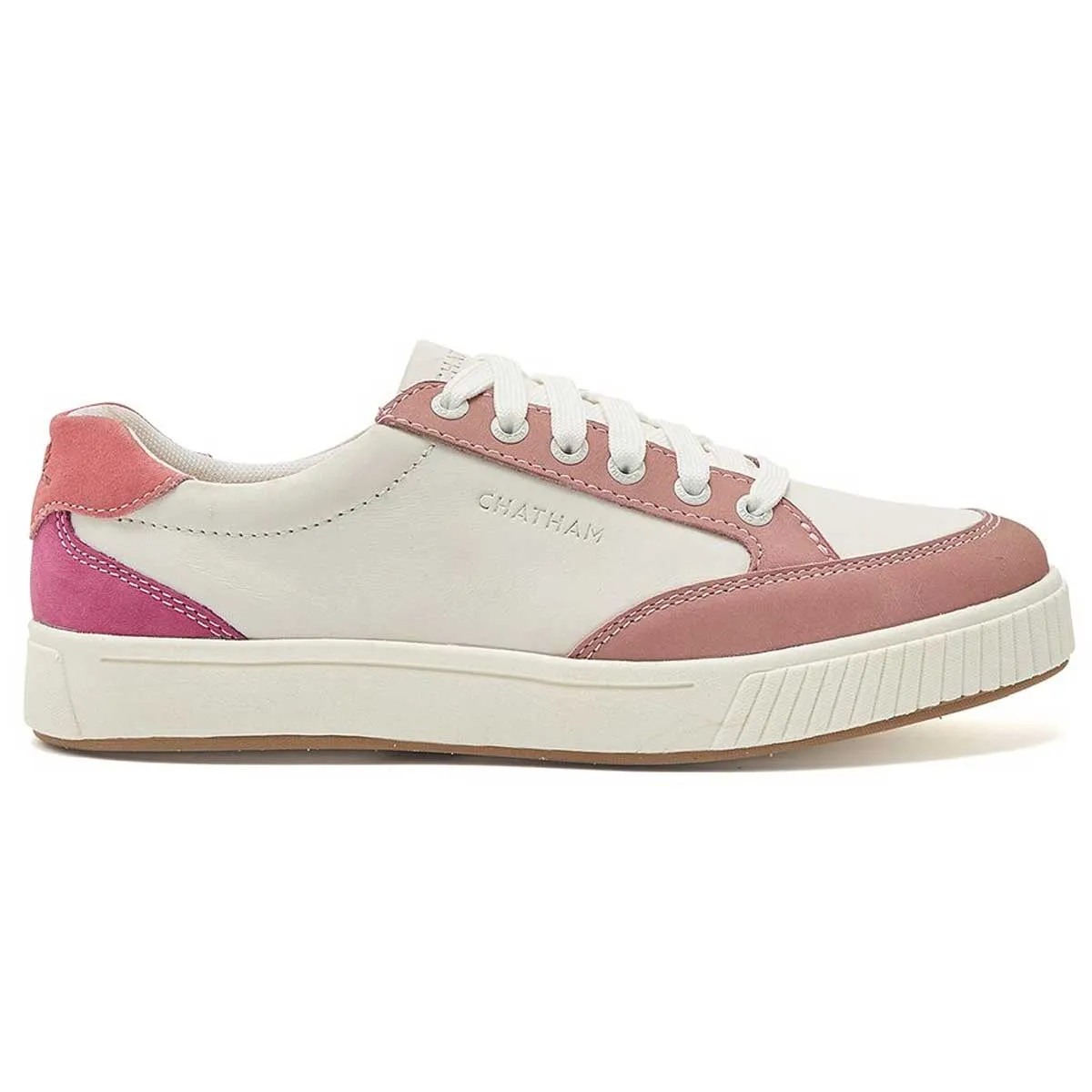 CHATHAM Fingle G2 Premium Leather Court-Style Trainers - Women's - White / Pink