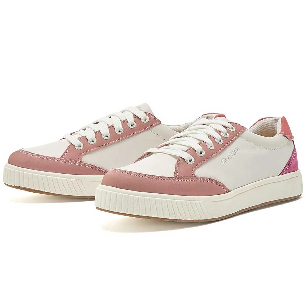 CHATHAM Fingle G2 Premium Leather Court-Style Trainers - Women's - White / Pink