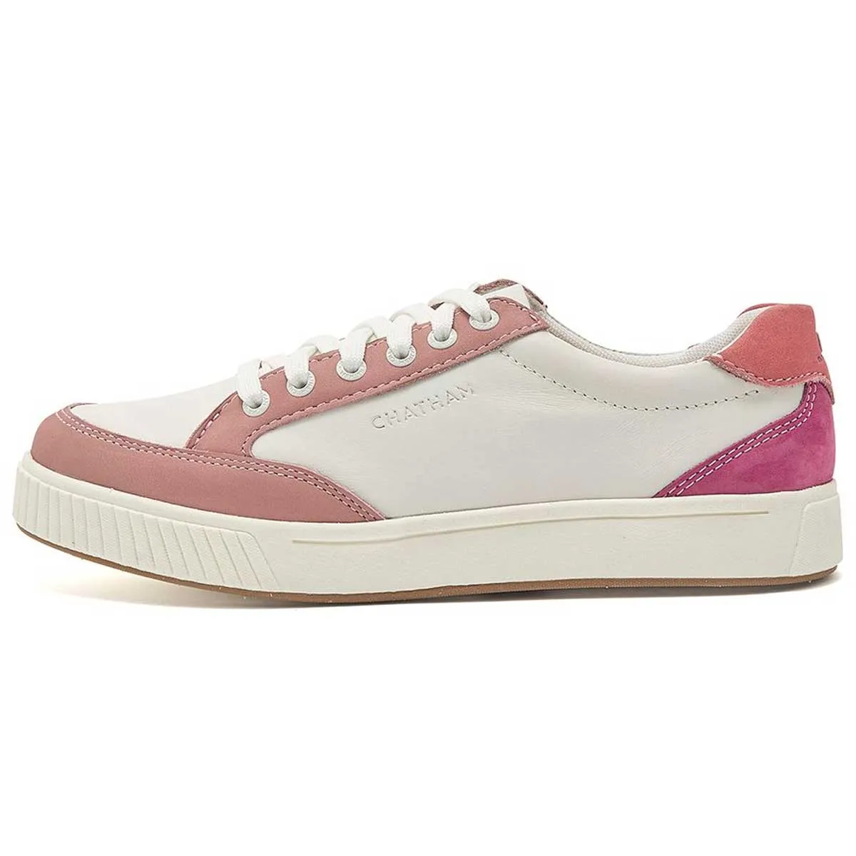 CHATHAM Fingle G2 Premium Leather Court-Style Trainers - Women's - White / Pink