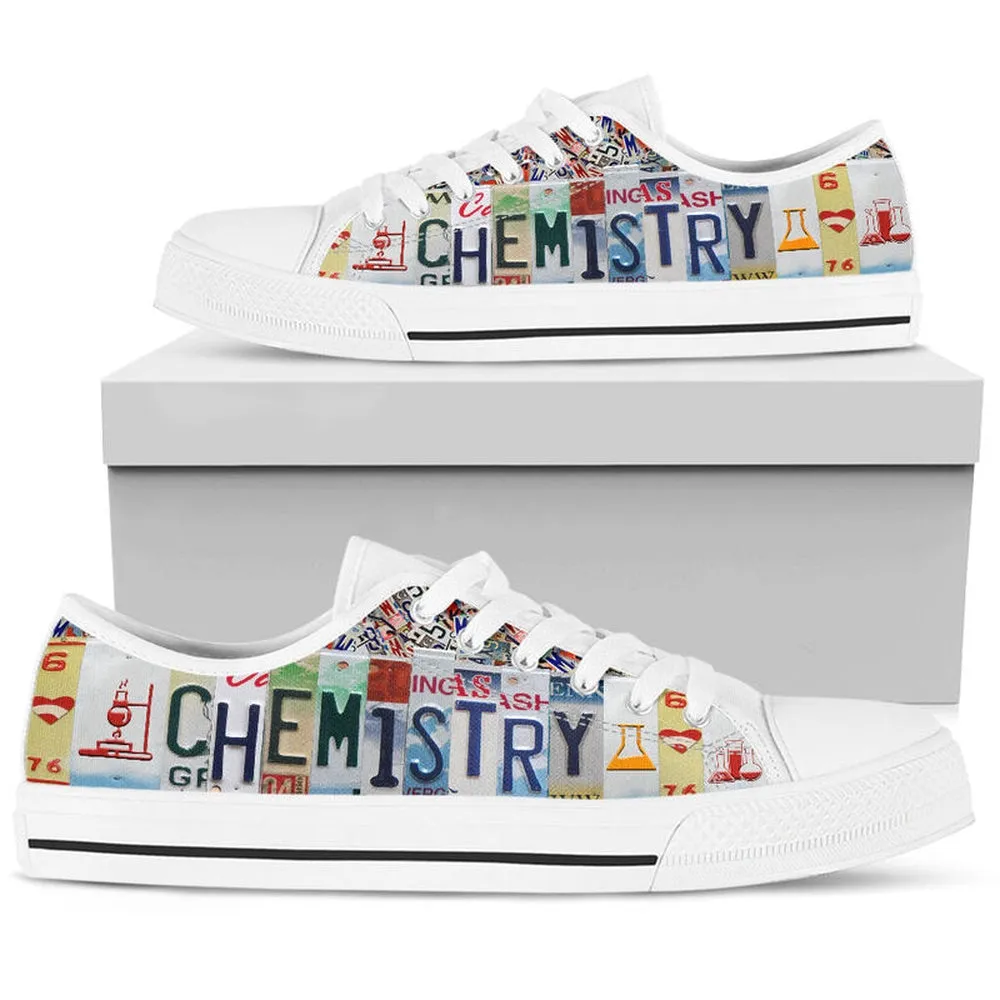 Chemistry License Plates Low Top Shoes, Teacher Shoes, Low Top Sneakers