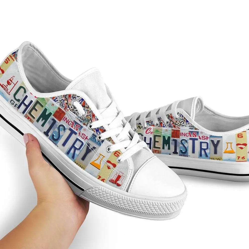 Chemistry License Plates Low Top Shoes, Teacher Shoes, Low Top Sneakers