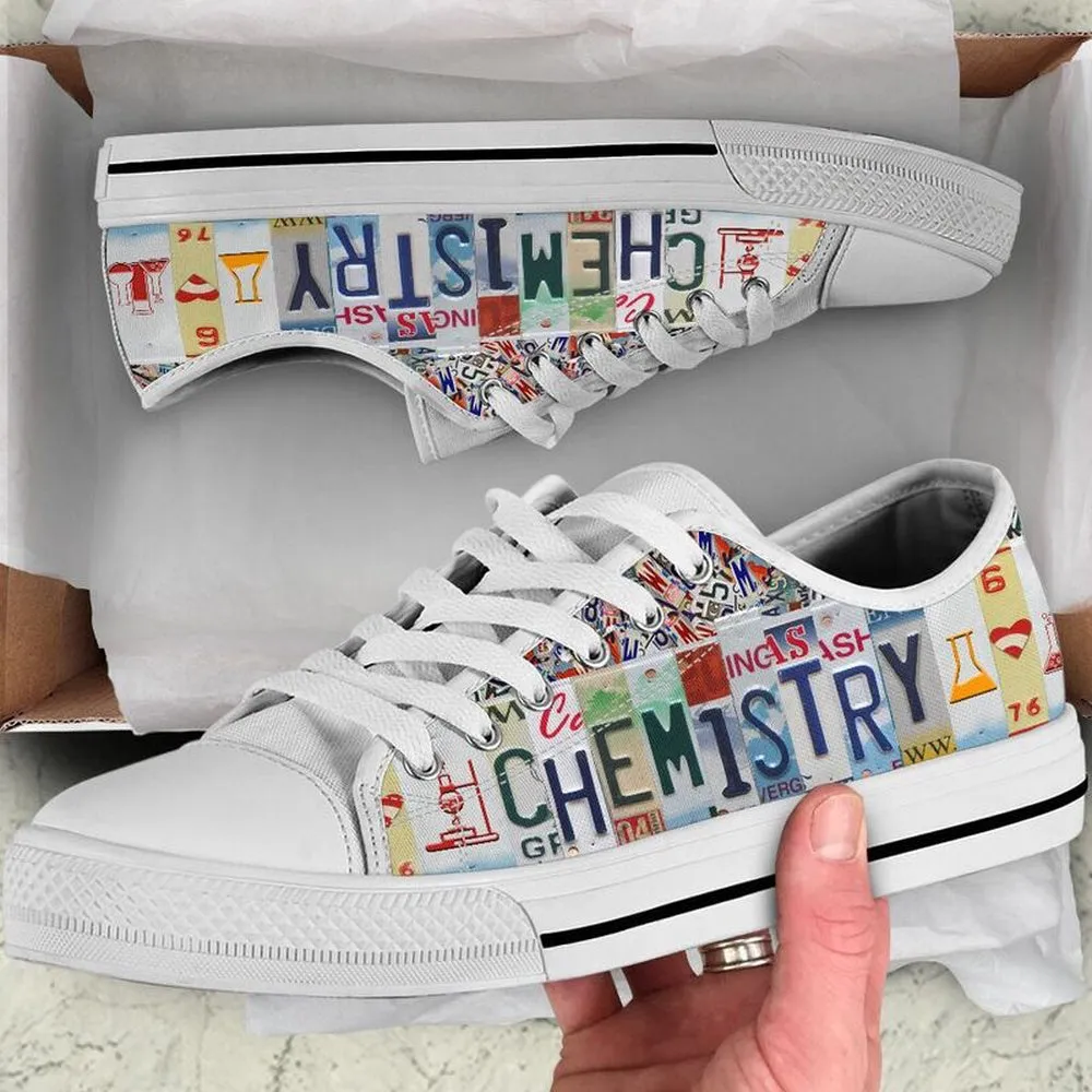 Chemistry License Plates Low Top Shoes, Teacher Shoes, Low Top Sneakers