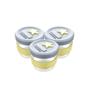 Cherub Glass Food Storage 3Pk - Lemon & Grey