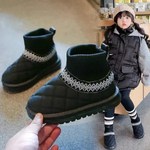 Children's Casual Shoes - Thick Fur Ankle Sock Boots - TSS245