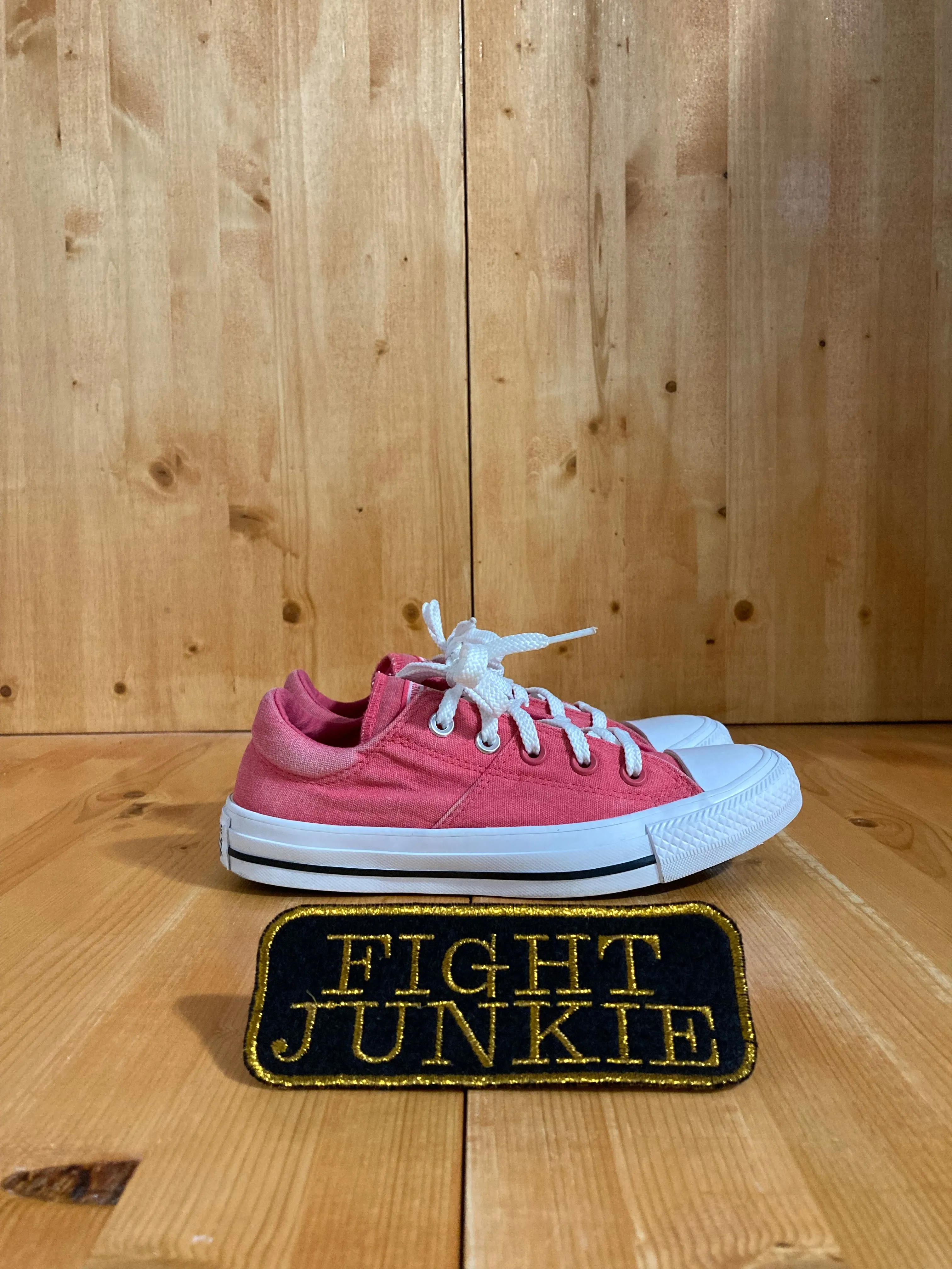 CONVERSE ALL STAR Women Size 6 Canvas Low Top Shoes Sneakers Pink & White 564332F