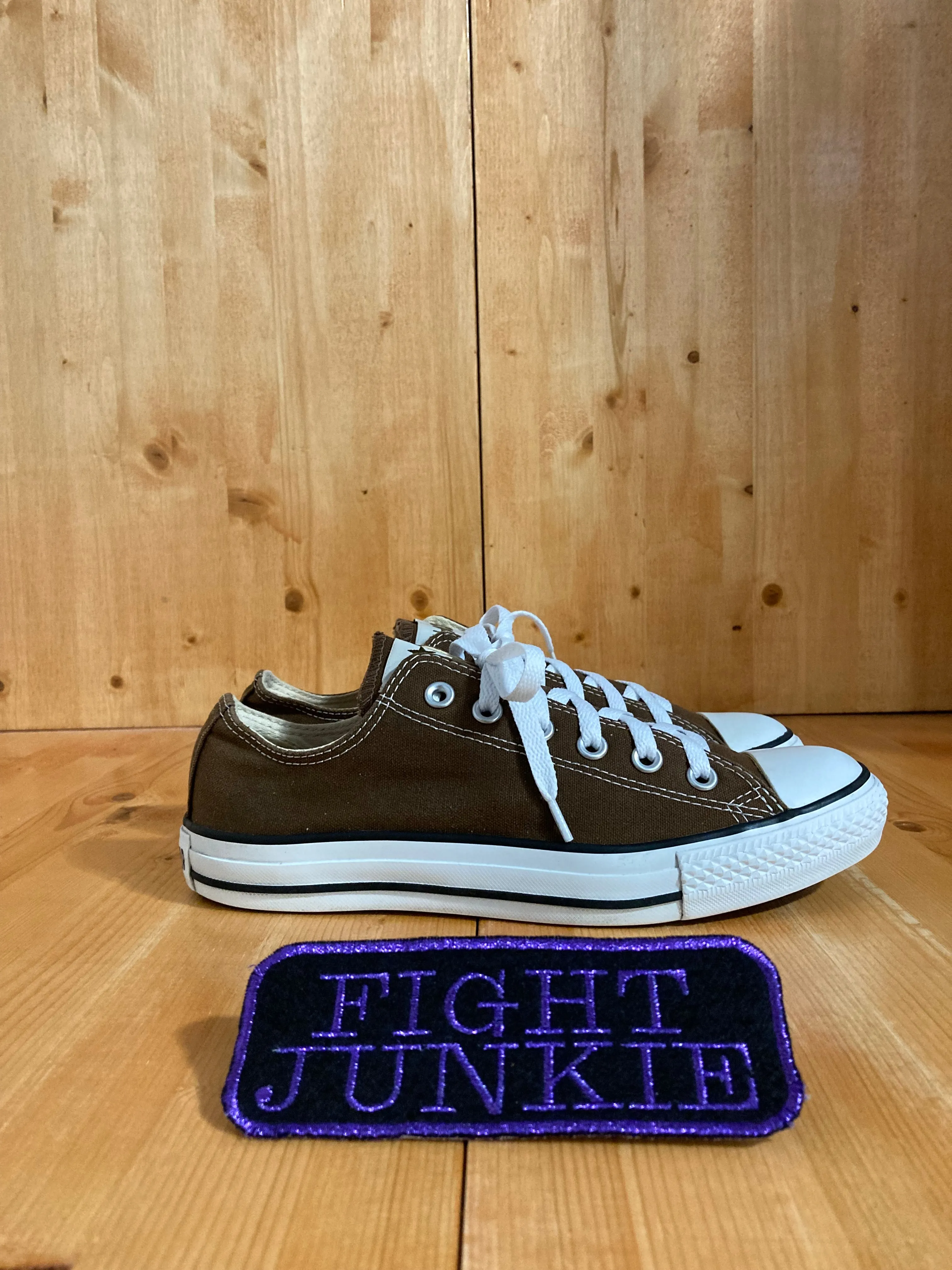 CONVERSE ALL STAR Women Size 9 Canvas Low Top Shoes Sneakers Brown & White