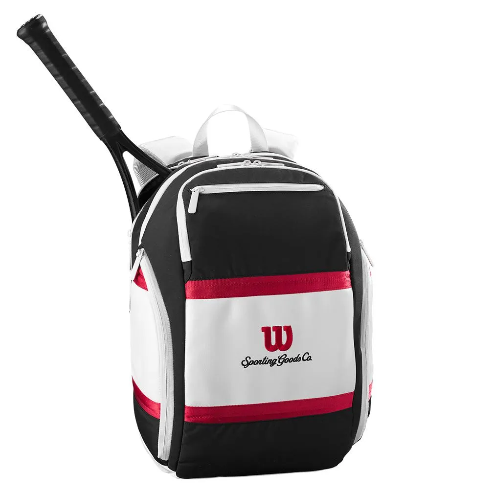 Courage Collection Tennis Backpack Black and White