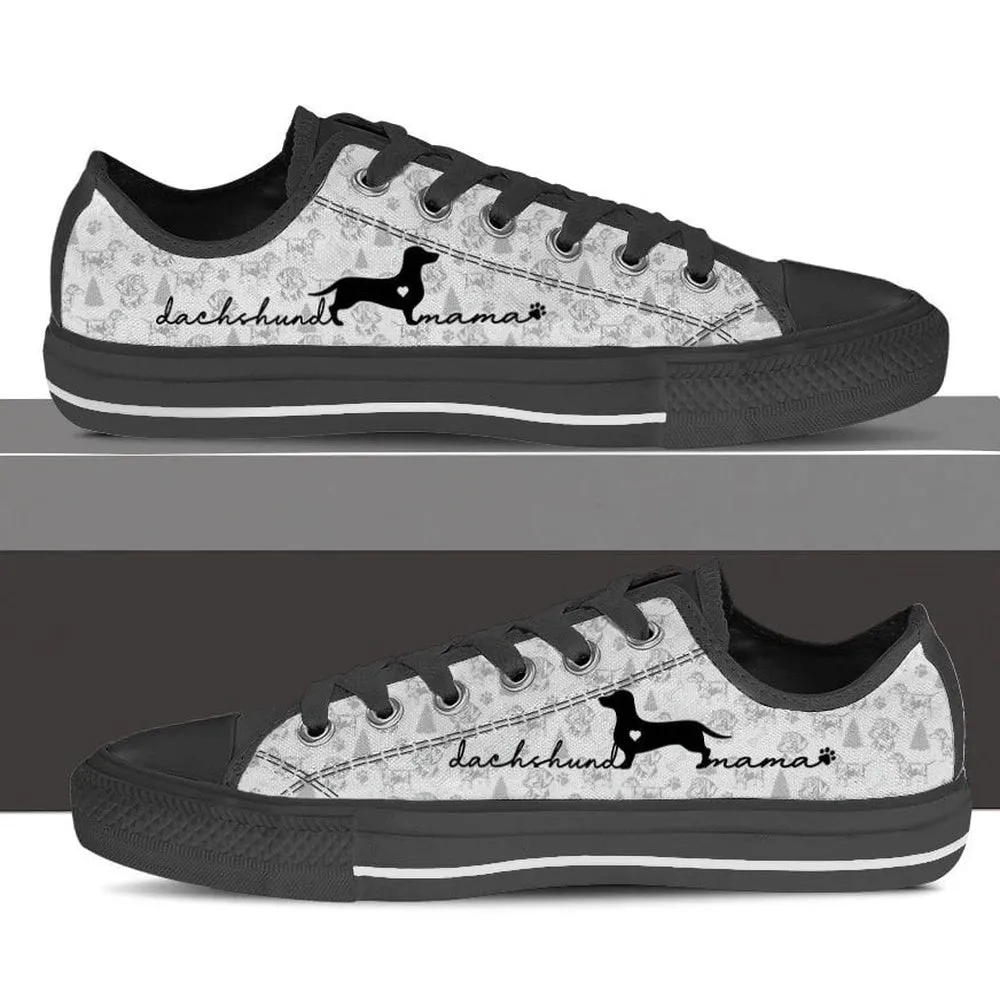 Dachshund Low Top Shoes, Dog Printed Shoes, Canvas Shoes For Men, Women