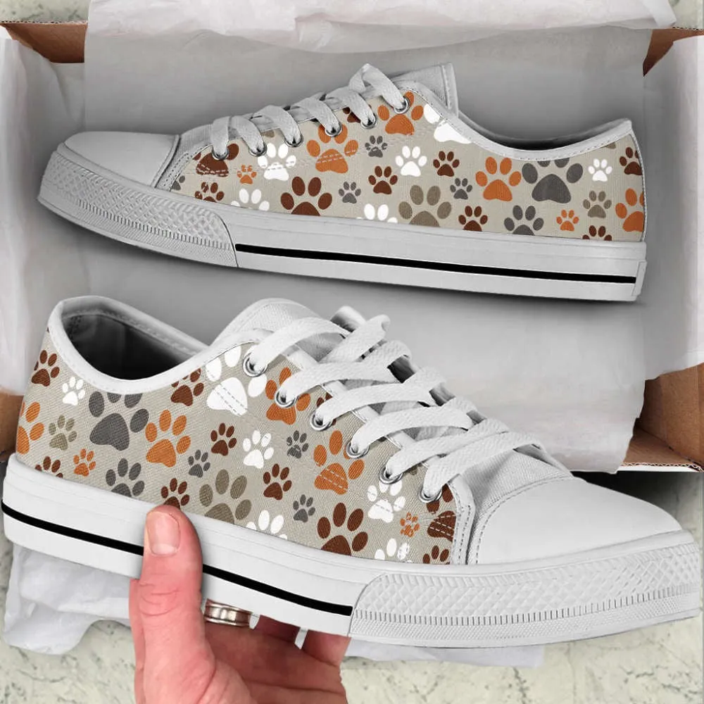 Dog Paw Pattern Sk Low Top Shoes Canvas Sneakers Casual Shoes, Dog Printed Shoes, Canvas Shoes For Men, Women