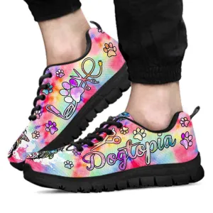 Dotopia Tie Dye Love Heart Sneakers Shoes, Dog Print Shoes, Best Running Shoes, Unique Gifts For Dog Lovers